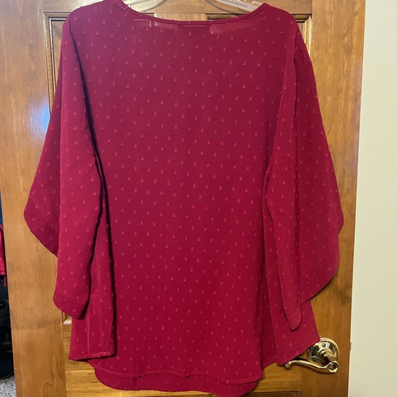 BloomChic Women's Burgundy Blouse - Picture 2 of 4